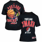 Black Portland Trail Blazers Hyperfly Unisex NBA x My Hero Academia All Might Smash T-Shirt | NBA