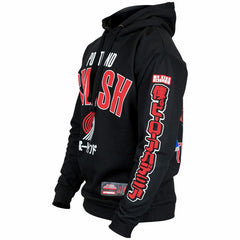 Black Portland Trail Blazers Hyperfly Unisex NBA x My Hero Academia All Might Smash Pullover Hoodie | NBA