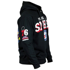 Black Philadelphia 76ers Hyperfly Unisex NBA x My Hero Academia All Might Smash Pullover Hoodie | NBA