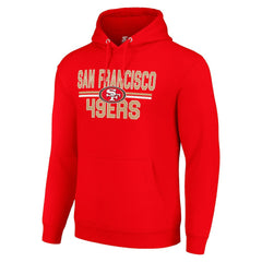 San Francisco 49ers Starter Unisex Team Mesh Print Graphic Tri-Blend Pullover Hoodie | NFL Sale