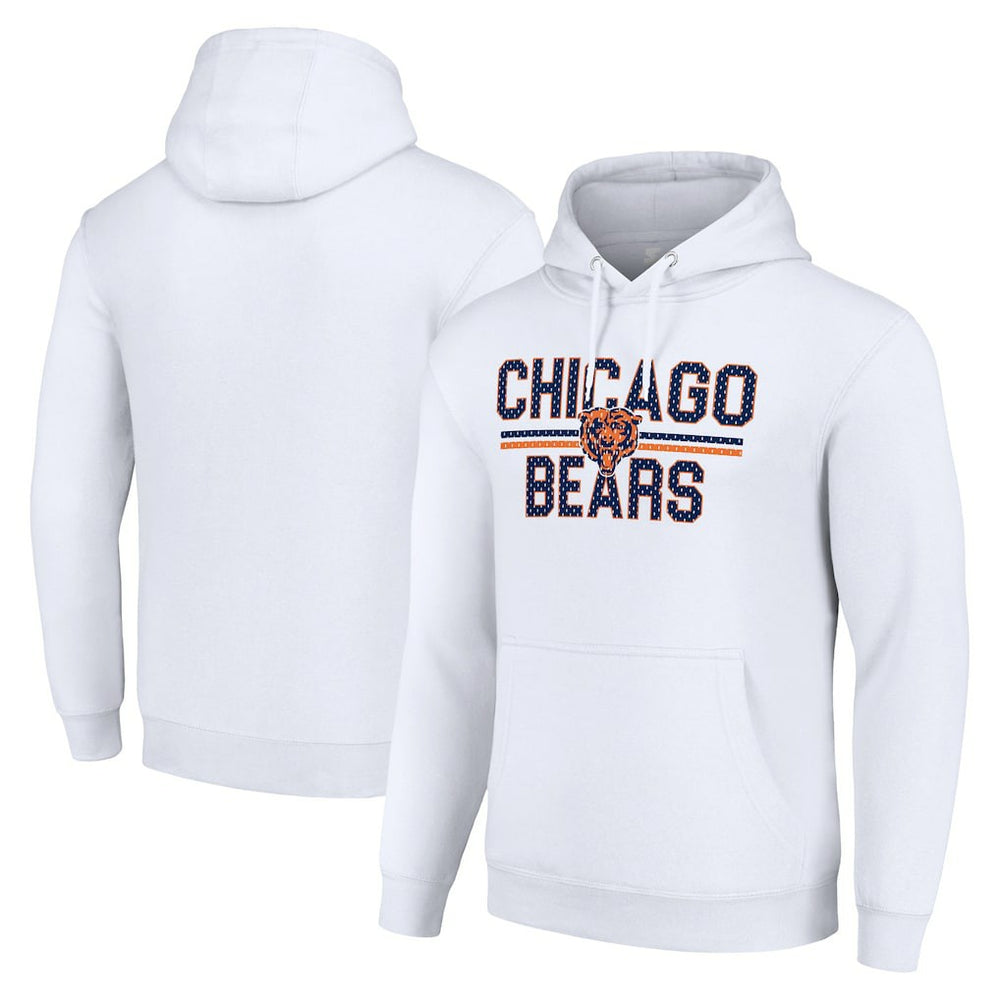 Chicago Bears Starter Unisex Team Mesh Print Graphic Tri-Blend Pullover Hoodie | NFL Sale