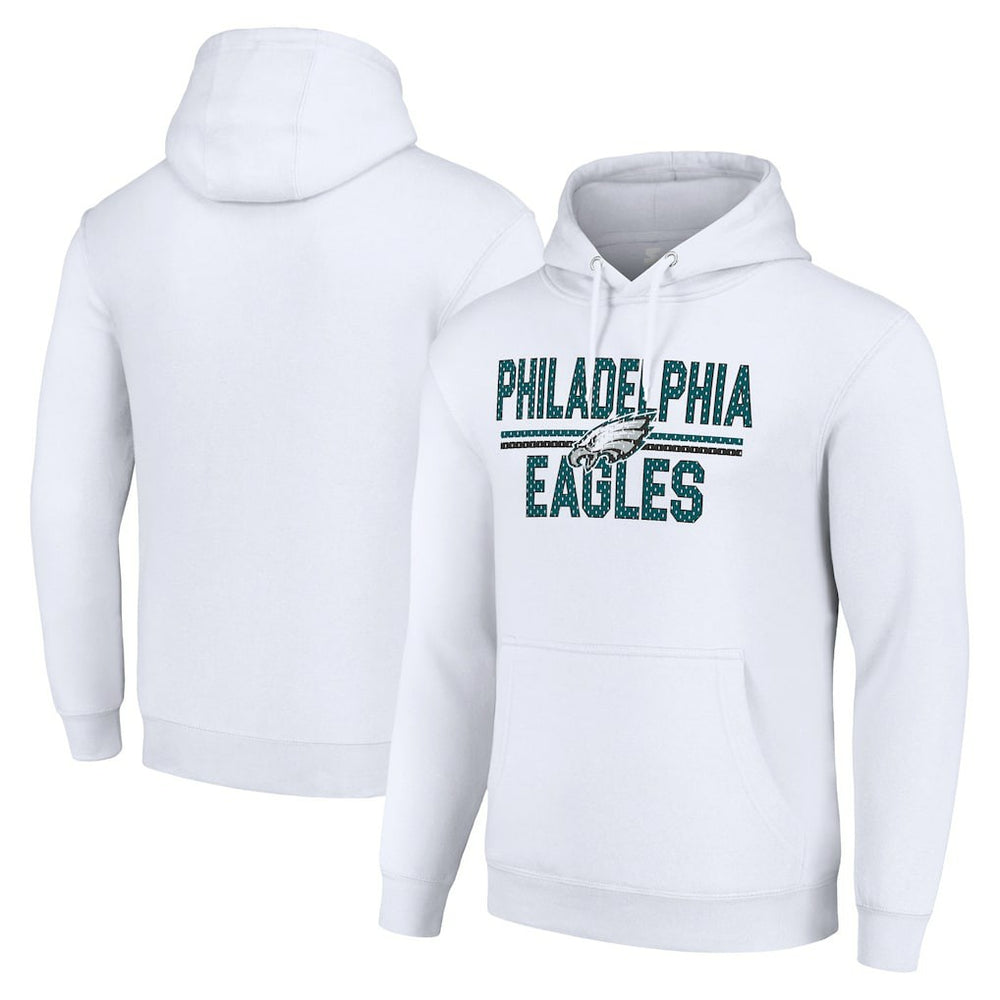 Philadelphia Eagles Starter Unisex Team Mesh Print Graphic Tri-Blend Pullover Hoodie | NFL Hot