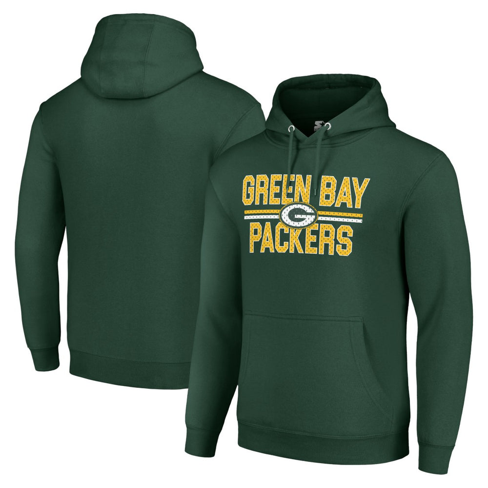 Green Bay Packers Starter Unisex Team Mesh Print Graphic Tri-Blend Pullover Hoodie | NFL New