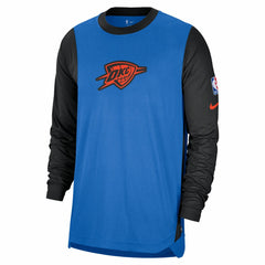 Blue/Black Oklahoma City Thunder 2024/25 City Edition Authentic Pregame Performance Long Sleeve Shooting T-Shirt | NBA