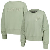 Pittsburgh Pirates Pro Standard Women's Neutral Oversized Boxy Cropped Pullover Sweatshirt - MLB Pullover