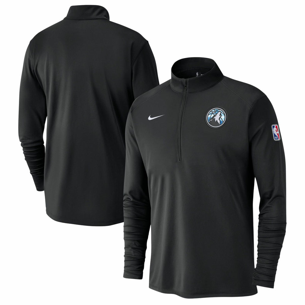 Black Minnesota Timberwolves 2024/25 City Edition Authentic Coaches Performance Half-Zip Top | NBA