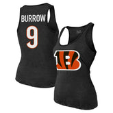 Cincinnati Bengals Joe Burrow Majestic Threads Women's Name & Number Tri-Blend Tank Top | NFL Outlet