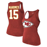 Kansas City Chiefs Patrick Mahomes Majestic Threads Women's Name & Number Tri-Blend Tank Top | NFL New
