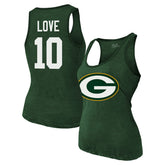 Green Bay Packers Jordan Love Majestic Threads Women's Name & Number Tri-Blend Tank Top | NFL New