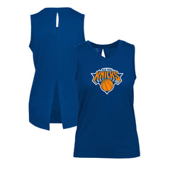 Blue New York Knicks Levelwear Women's Paisley Core V-Neck Tank Top | NBA