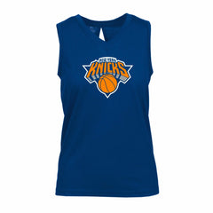 Blue New York Knicks Levelwear Women's Paisley Core V-Neck Tank Top | NBA