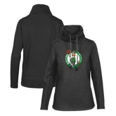 Black Boston Celtics Levelwear Women's Loop Core Funnel Neck Pullover Sweatshirt | NBA