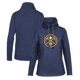 Navy Denver Nuggets Levelwear Women's Loop Core Funnel Neck Pullover Sweatshirt sale | NBA