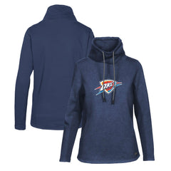 Navy Oklahoma City Thunder Levelwear Women's Loop Core Funnel Neck Pullover Sweatshirt | NBA