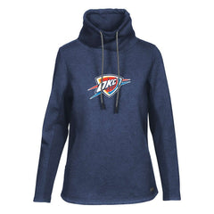 Navy Oklahoma City Thunder Levelwear Women's Loop Core Funnel Neck Pullover Sweatshirt | NBA