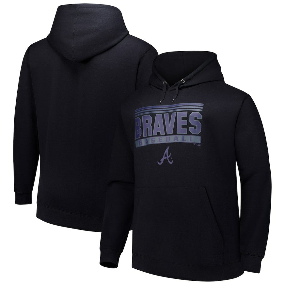 Atlanta Braves Stack Fleece Pullover Hoodie - MLB Hoodies
