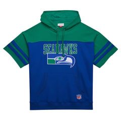 Seattle Seahawks Off Field Vintage Logo Short Sleeve Pullover Hoodie | NFL Discount