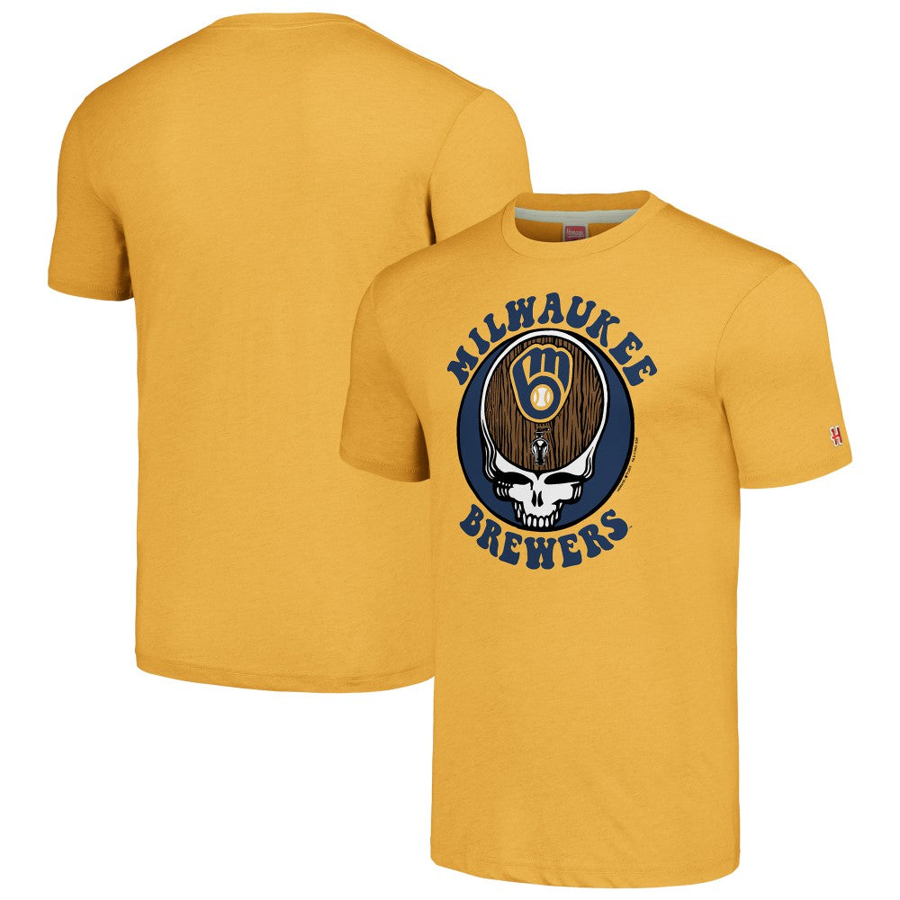 Milwaukee Brewers Homage Grateful Dead Tri-Blend T-Shirt - MLB T-shirts