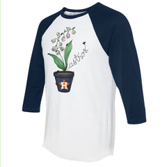 Houston Astros Tiny Turnip Unisex Lilies and Ladybugs 3/4-Sleeve Raglan T-Shirt - MLB T-shirts