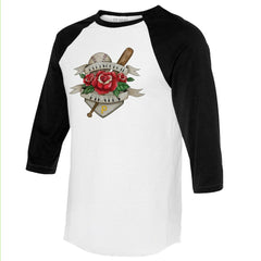 Pittsburgh Pirates Tiny Turnip Unisex American Traditional Rose 3/4-Sleeve Raglan T-Shirt - MLB T-shirts