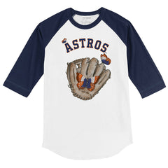 Houston Astros Tiny Turnip Youth Butterfly Glove 3/4-Sleeve Raglan T-Shirt - MLB T-shirts