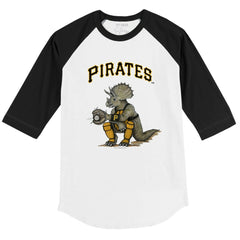 Pittsburgh Pirates Tiny Turnip Youth Triceratops 3/4-Sleeve Raglan T-Shirt - MLB T-shirts