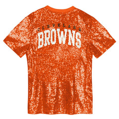 Cleveland Browns Girls Youth Wordmark Sequin V-Neck Top | NFL On sale