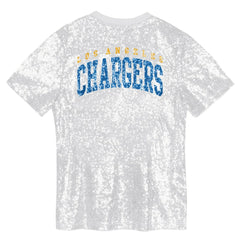 Los Angeles Chargers Girls Youth Wordmark Sequin V-Neck Top | NFL New