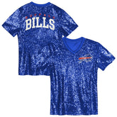 Buffalo Bills Girls Youth Wordmark Sequin V-Neck Top | NFL Near me