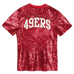 San Francisco 49ers Girls Youth Wordmark Sequin V-Neck Top | NFL Near me