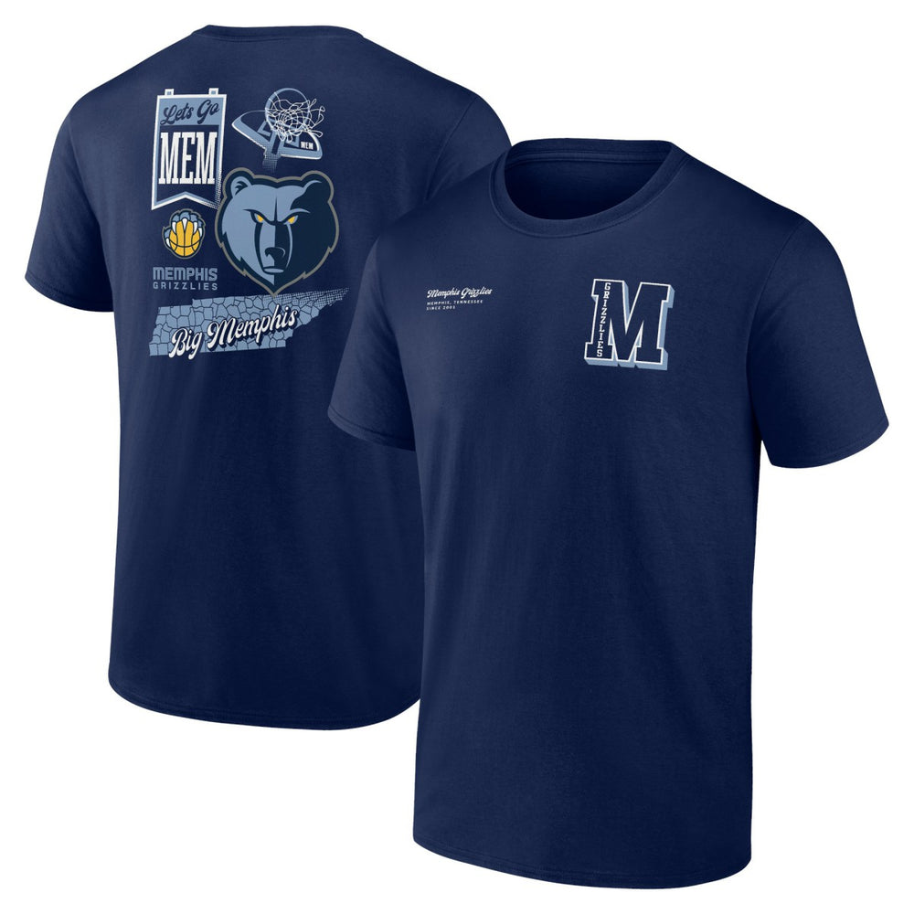 Navy Memphis Grizzlies Split Zone T-Shirt | NBA