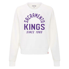 White Sacramento Kings Sportiqe Women's Ashlyn Super Soft Raglan Pullover Sweatshirt | NBA