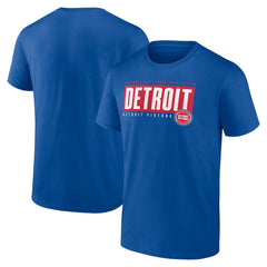 Blue Detroit Pistons Blocked Out T-Shirt sale | NBA