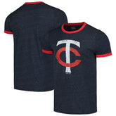 Minnesota Twins Majestic Threads Ringer Tri-Blend T-Shirt - MLB T-shirts