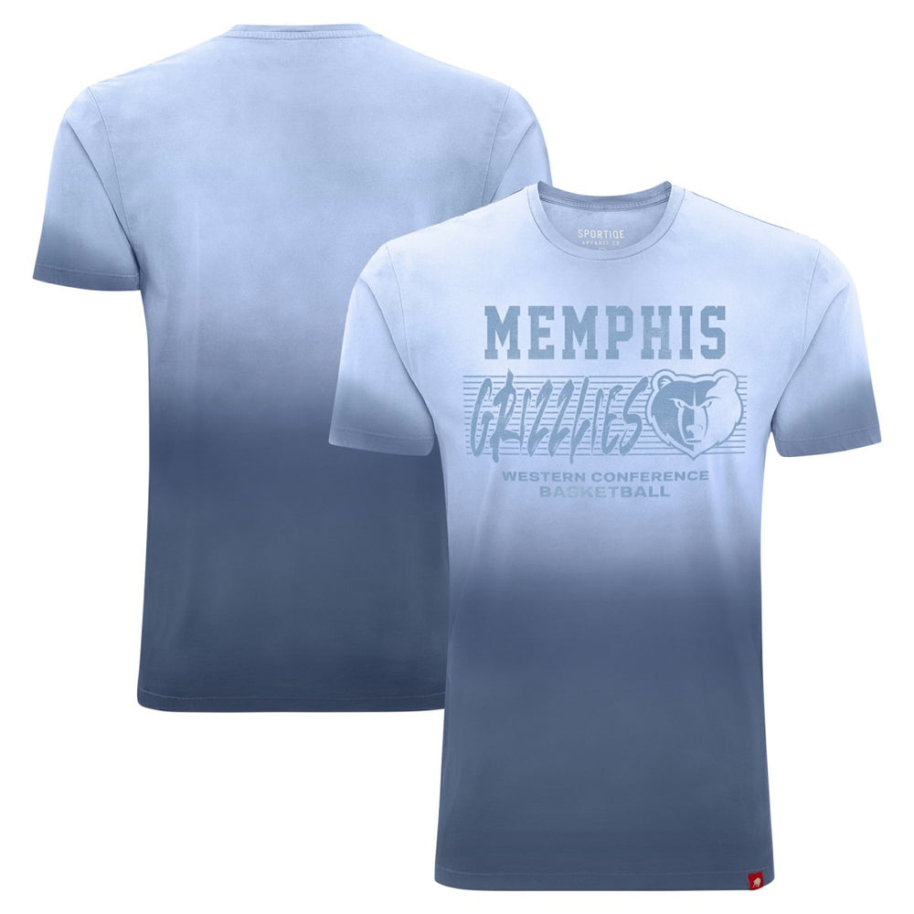 Navy Memphis Grizzlies Sportiqe Unisex Bingham Sun-Fade T-Shirt | NBA