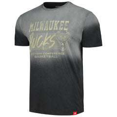 Black Milwaukee Bucks Sportiqe Unisex Bingham Sun-Fade T-Shirt | NBA