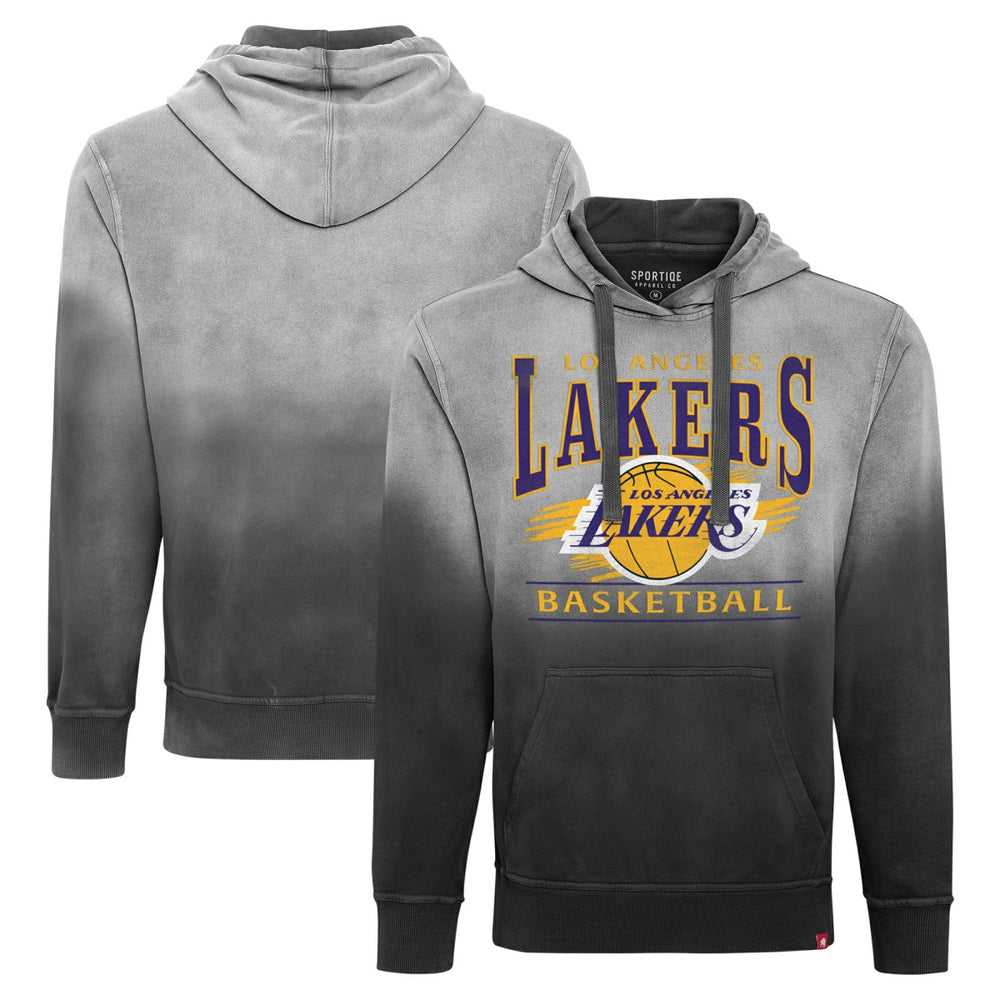 Black Los Angeles Lakers Sportiqe Unisex Blake Sun-Fade Pullover Hoodie | NBA