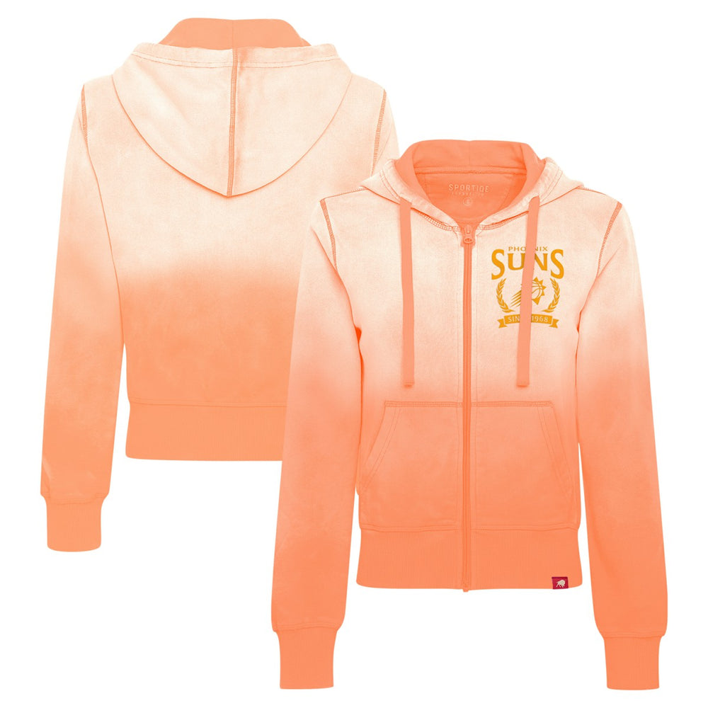 Orange Phoenix Suns Sportiqe Women's Carli Sun Fade Full-Zip Hoodie | NBA