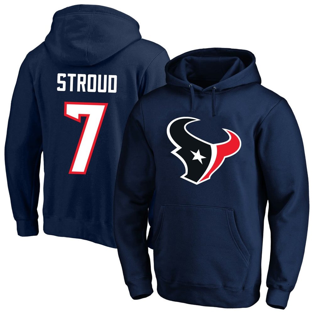 Houston Texans C.J. Stroud Big & Tall Name & Number Fleece Pullover Hoodie | NFL Discount