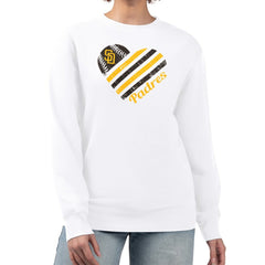 San Diego Padres G-III 4Her by Carl Banks Women's Heart Logo Fleece Pullover Sweatshirt - MLB Pullover