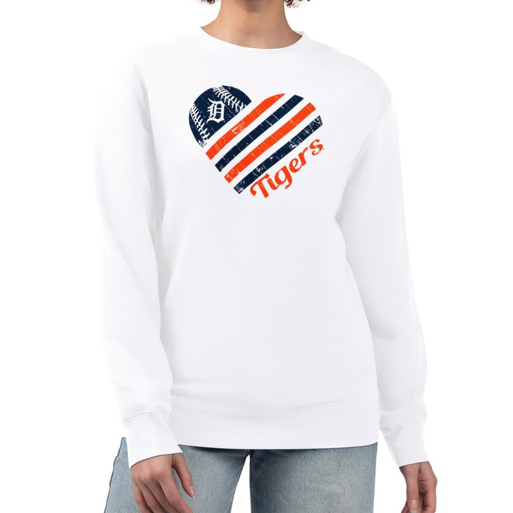 Detroit Tigers G-III 4Her by Carl Banks Women's Heart Logo Fleece Pullover Sweatshirt - MLB Pullover