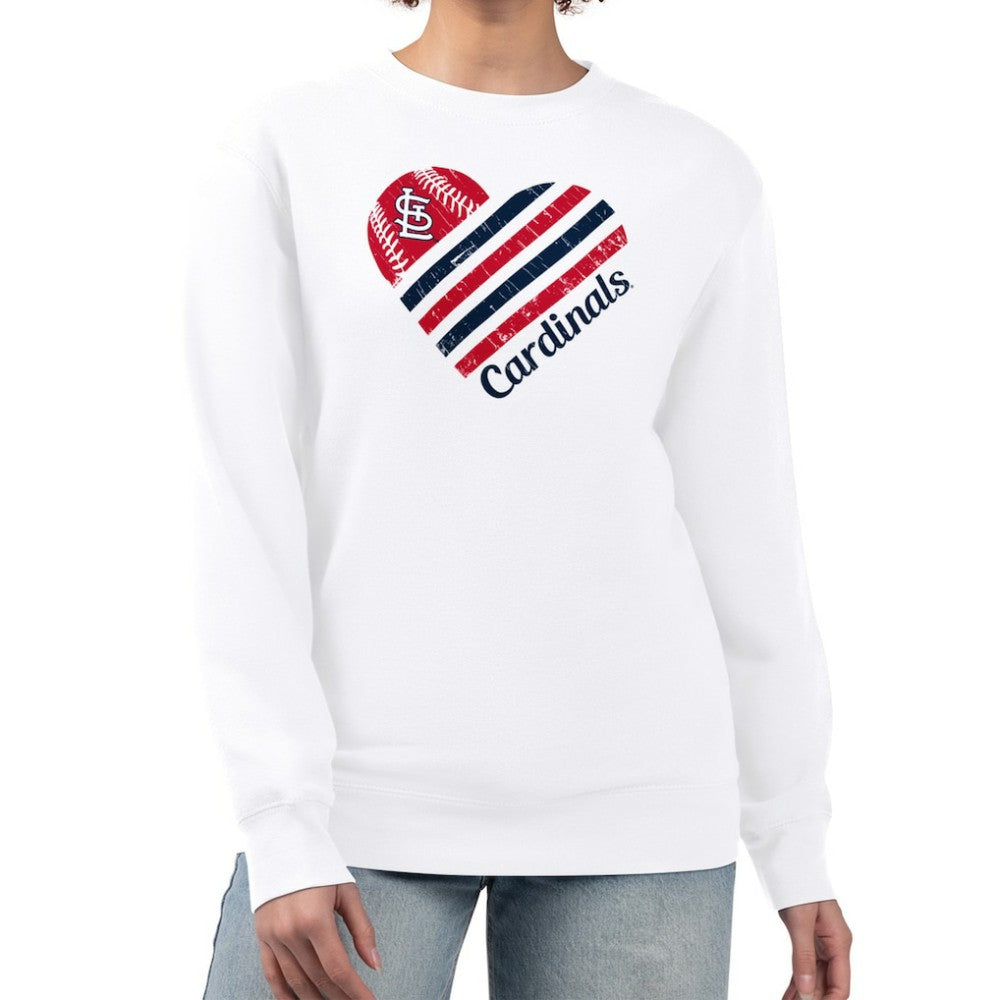 St. Louis Cardinals G-III 4Her by Carl Banks Women's Heart Logo Fleece Pullover Sweatshirt - MLB Pullover