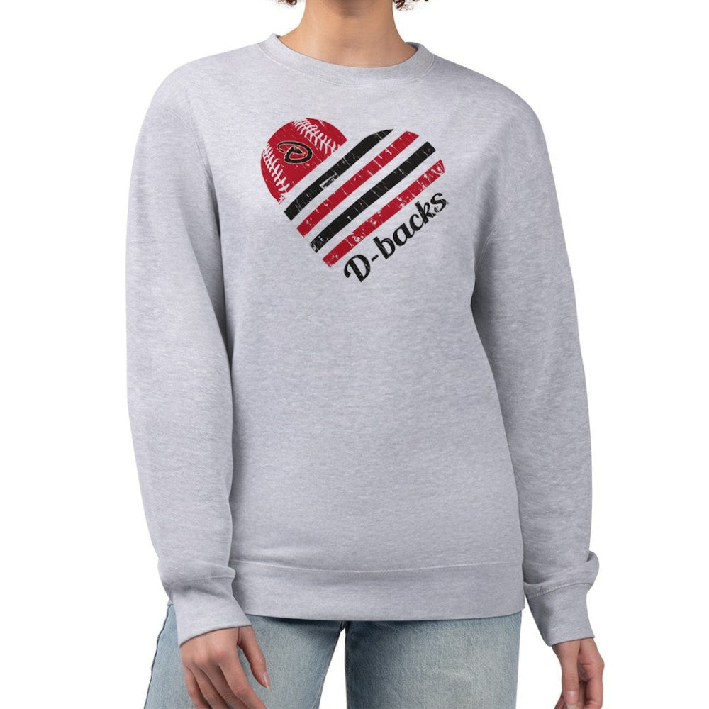 Arizona Diamondbacks G-III 4Her by Carl Banks Women's Heart Logo Fleece Pullover Sweatshirt - MLB Pullover