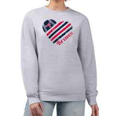 Atlanta Braves G-III 4Her by Carl Banks Women's Heart Logo Fleece Pullover Sweatshirt - MLB Pullover