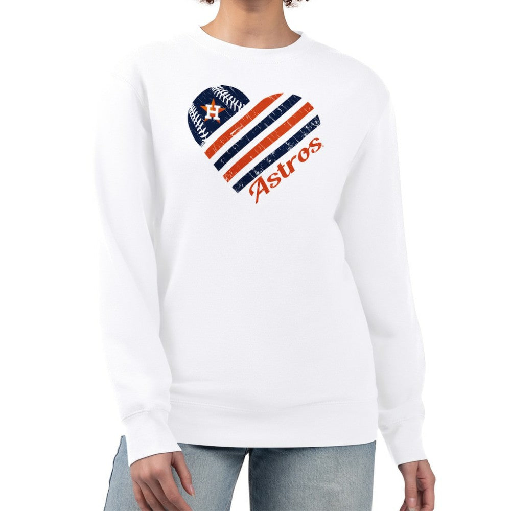 Houston Astros G-III 4Her by Carl Banks Women's Heart Logo Fleece Pullover Sweatshirt - MLB Pullover