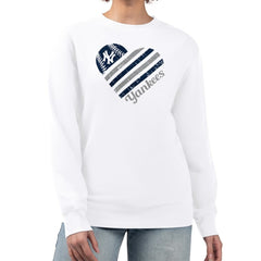 New York Yankees G-III 4Her by Carl Banks Women's Heart Logo Fleece Pullover Sweatshirt - MLB Pullover