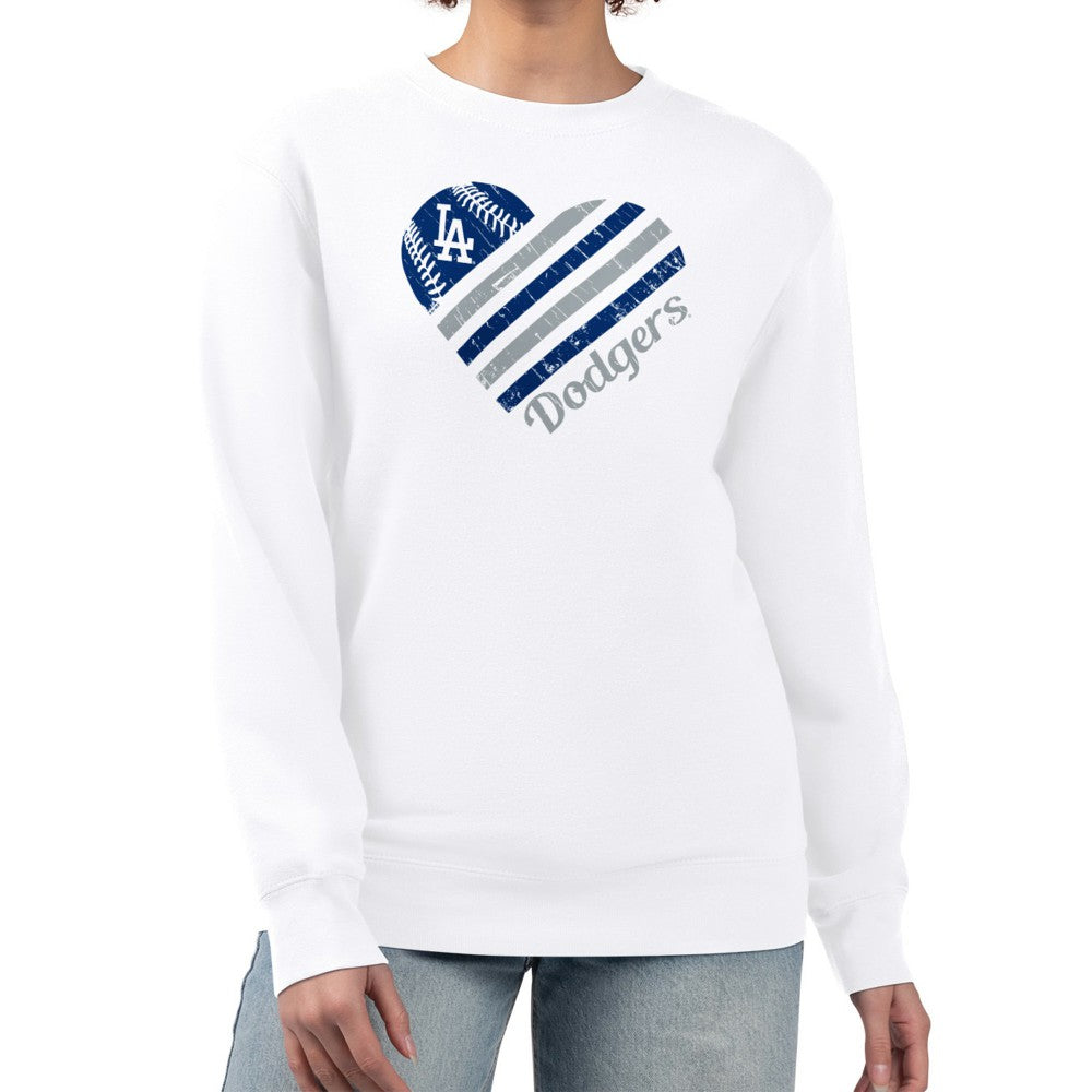 Los Angeles Dodgers G-III 4Her by Carl Banks Women's Heart Logo Fleece Pullover Sweatshirt - MLB Pullover