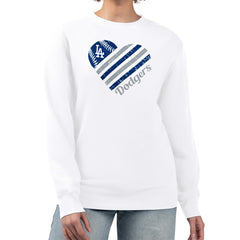 Los Angeles Dodgers G-III 4Her by Carl Banks Women's Heart Logo Fleece Pullover Sweatshirt - MLB Pullover