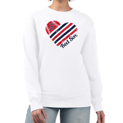 Boston Red Sox G-III 4Her by Carl Banks Women's Heart Logo Fleece Pullover Sweatshirt - MLB Pullover