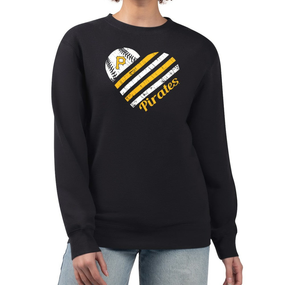 Pittsburgh Pirates G-III 4Her by Carl Banks Women's Heart Logo Fleece Pullover Sweatshirt - MLB Pullover